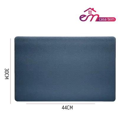 Imagem de Jogo 2 Lugares Americanos Retangular Mesa PVC Azul Escuro Executivo 30x44cm Em Casa Tem