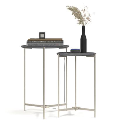 Imagem de Jogo 2 Mesas laterais para Sala quarto Escritório EJ Móveis Prisma