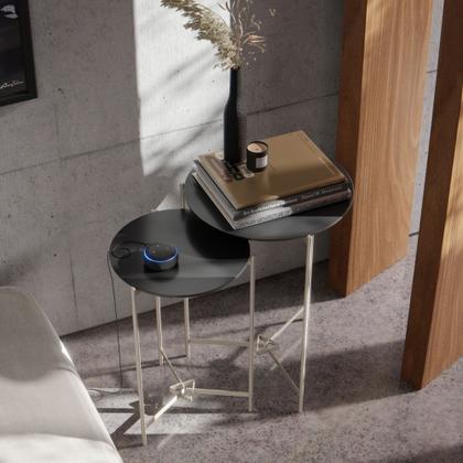 Imagem de Jogo 2 Mesas laterais para Sala quarto Escritório EJ Móveis Prisma