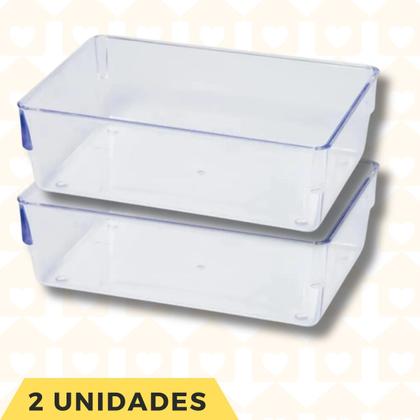 Imagem de Jogo 2 Organizador de Gavetas Modular 3 Porta Talheres Facas