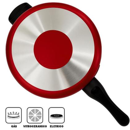 Imagem de Jogo 2 Panela De Pressão 4,5L E 3L Antiaderente Fechamento Externo Multiuso Caçarola Cor Vermelha