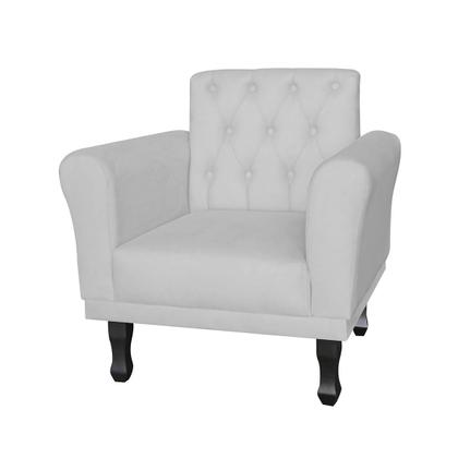 Imagem de Jogo 2 Poltronas Decorativas Para Sala de Espera Classic Suede Branco - LM DECOR