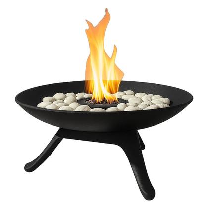 Imagem de Jogo 2 Poltronas Leroy com Puff e Lareira Ferro Fundido