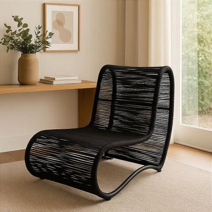 Imagem de Jogo 2 Poltronas Leroy com Puff e Lareira Ferro Fundido