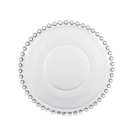 Imagem de Jogo 2 Prato para Pão Sobremesa Cristal Transparente Pearl Bolinha Wolff 14cm