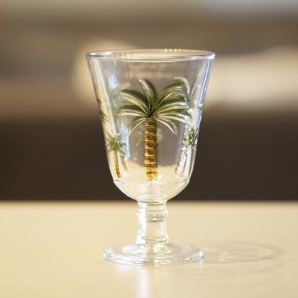 Imagem de Jogo 2 Taças de Cristal Palm Hand Tree Coqueiro Transparente para Água Lyor 240ml
