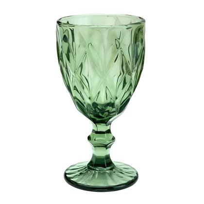 Imagem de Jogo 2 Taças de Vidro Diamond Diamante Verde 300ml Água Class Home