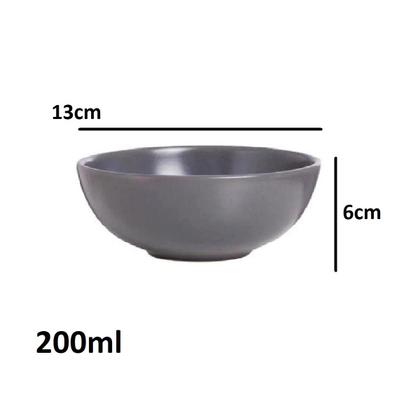 Imagem de Jogo 2 Tigelas Bowl Pote Cinza em Melamina 200ml Luxo