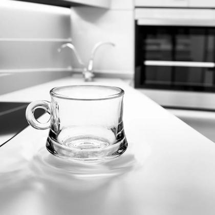 Imagem de Jogo 2 Xícara de Café Caneca Vidro Robusta Lisa 85ml Em Casa Tem