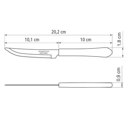 Imagem de Jogo 24 Talheres Mesa P/ Cozinha Leme Jantar Faca Garfo Inox Tramontina