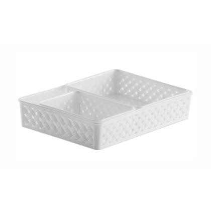 Imagem de Jogo 3 Cestas Organizadoras Multiuso Plástico Rattan Bancada Gaveta - 825 Paramount