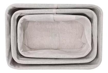 Imagem de jogo 3 cestos organizadores pequenos bambu claro mimo style