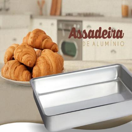 Imagem de Jogo 3 Forma de Bolo Retangular Alumínio Profissional