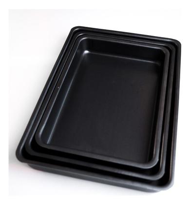 Imagem de Jogo 3 Formas Assadeiras Retangular Alta Antiaderente Forno Bolo 42cm,37cm,31cm