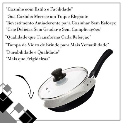 Imagem de Jogo 3 Frigideiras Tramontina 16 20 24 Antiaderente C Tampa