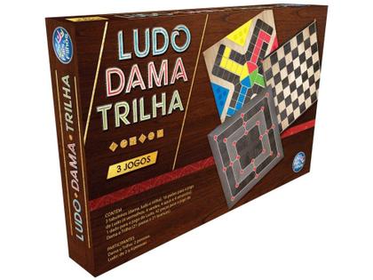 Imagem de Jogo 3 Jogos Ludo, Dama e Trilha Tabuleiro - Pais e Filhos