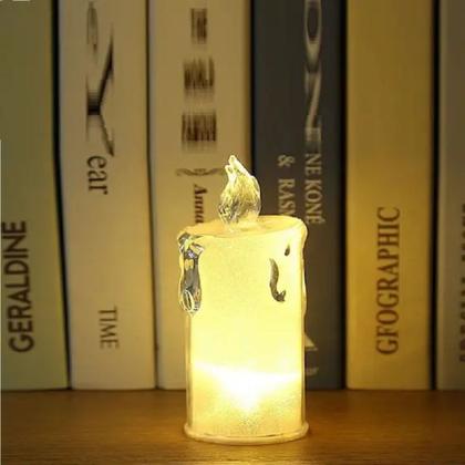 Imagem de Jogo 3 Mini Velas Eletrônica Cristal LED Branco Quente 7,7cm - Art Christmas