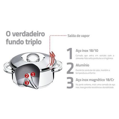 Imagem de Jogo 3 Panelas Inox Fundo Triplo Linha Solar Tramontina