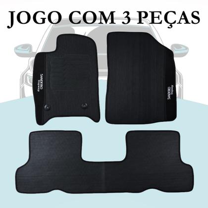 Imagem de Jogo 3 Peças Tapete Emborrachado Para Renault Sandero Stepway 2008 a 2023 - V8820