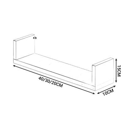 Imagem de Jogo 3 Prateleiras Nicho U Branco Preto Mdf Quarto