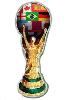 Imagem de Jogo 3 Quebra-Cabeças Futebol Taça Da Copa Do Mundo 60 Peças