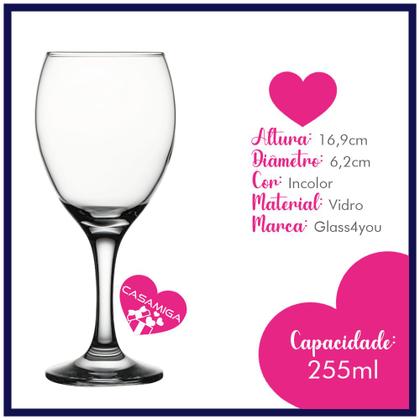 Imagem de Jogo 3 Taças de Vidro Eden 255ml Vinho Água Suco
