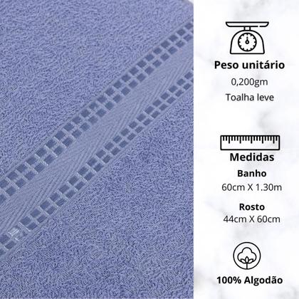 Imagem de Jogo 3 Toalhas Algodão Toque Suave Alta Absorção Macia