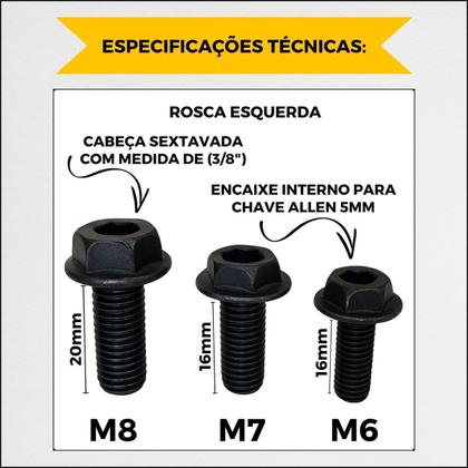 Imagem de Jogo 30 Parafuso Disco Serra Mármore Allen Sextavado Rosca Esquerda M6 M7 M8 Compatível Bosch Makita