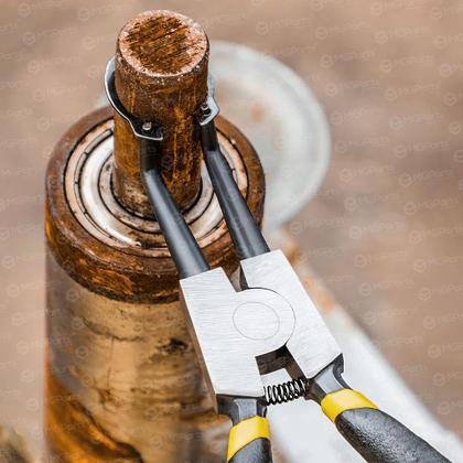 Imagem de Jogo 4 Alicate para Anéis Profissional Trava Extrator Interno e Externo Bico Curvo e Reto