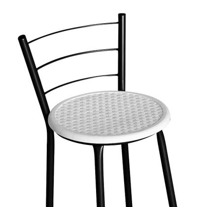 Imagem de Jogo 4 Banqueta Alta Para Cozinha Ratan Preta Cristal