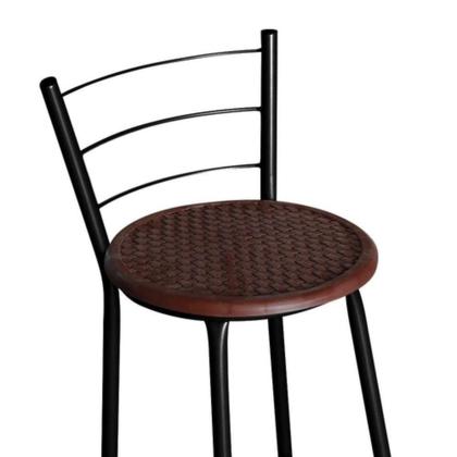 Imagem de Jogo 4 Banqueta Alta Para Cozinha Ratan Preta Cristal