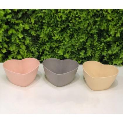 Imagem de Jogo 4 Bowl de Coração Tigela Fibra de Bambu e PP Lines Coloridos 14x7cm Lyor