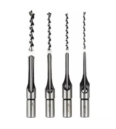 Imagem de Jogo 4 Brocas Furo Quadrado Em Madeira 1/4 5/16 3/8 1/2