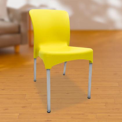 Imagem de Jogo 4 Cadeiras plástica Sec Line Amarela com pés de Alumínio Para Todos Ambientes