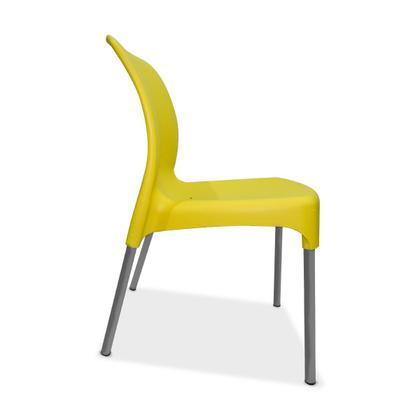 Imagem de Jogo 4 Cadeiras plástica Sec Line Amarela com pés de Alumínio Para Todos Ambientes