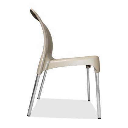 Imagem de Jogo 4 Cadeiras plástica Sec Line Nude com pés de Alumínio Cozinha Sala