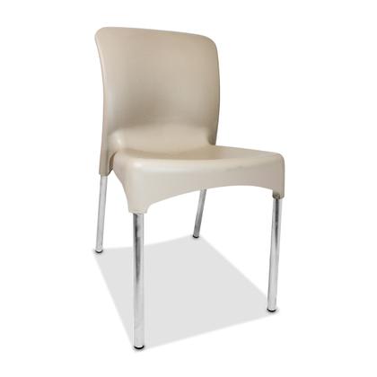 Imagem de Jogo 4 Cadeiras plástica Sec Line Nude com pés de Alumínio Cozinha Sala