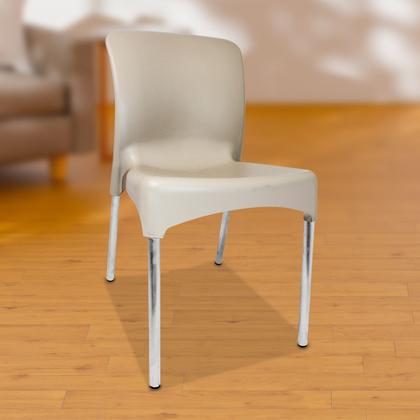 Imagem de Jogo 4 Cadeiras plástica Sec Line Nude com pés de Alumínio Cozinha Sala