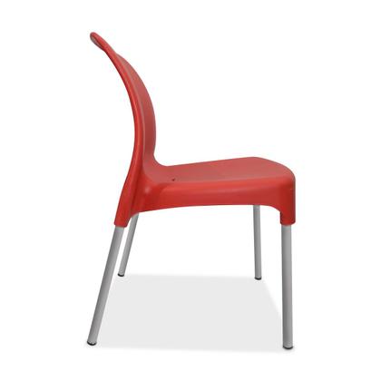 Imagem de Jogo 4 Cadeiras plástica Sec Line Vermelha com pés de Alumínio Para Todos Ambientes