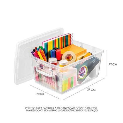 Imagem de Jogo 4 Caixas Organizadoras Trava E Tampa 4 Litros Cristal