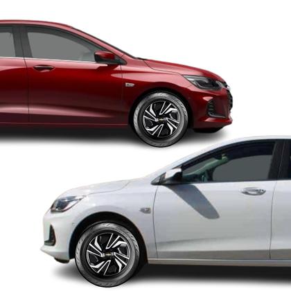 Imagem de Jogo 4 Calota Aro 15 Onix Plus 2020 Preto Prata