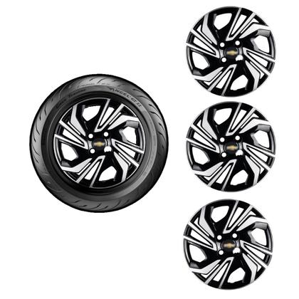 Imagem de Jogo 4 Calota Aro 15 Onix Plus 2020 Preto Prata