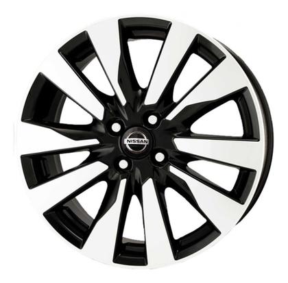 Imagem de Jogo 4 Calota Calotinha Meio Roda Nissan March Sentra Versa Kicks Frontier Tiida Livina Preto Com Cromado
