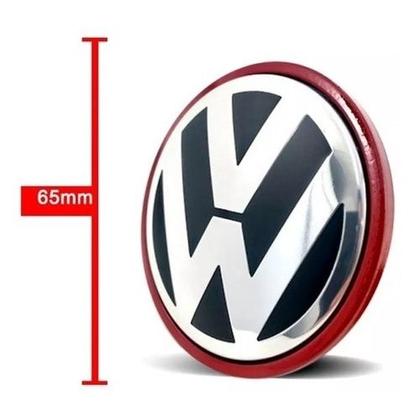 Imagem de Jogo 4 Calota Centro Roda Vw Passat Jetta B/ Vermelha
