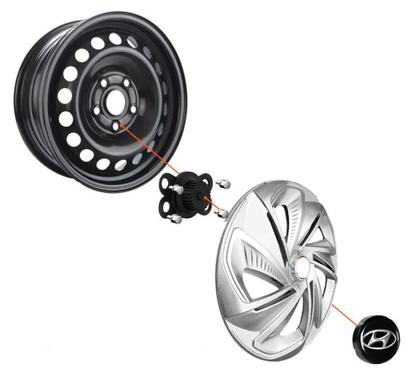 Imagem de Jogo 4 Calota Velox Aro 14 Prata  Hyundai Hb20 Hatch Sedan