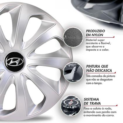 Imagem de Jogo 4 Calota Velox Aro 14 Prata  Hyundai Hb20 Hatch Sedan