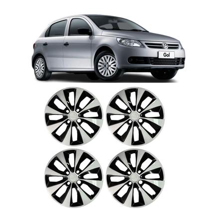 Imagem de Jogo 4 Calotas Modelo Gol Voyage G5/G6 2013 Aro 14 Cubo Baixo Parafuso Grid