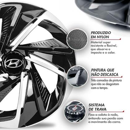 Imagem de Jogo 4 Calotas Nitro Aro 14 Black / Silver Hyundai Hb20