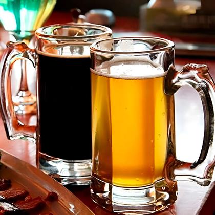Imagem de Jogo 4 Caneca de Chopp Zero Grau Vidro Transparente Casual Resistente Bar 380ml Class Home