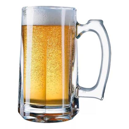 Imagem de Jogo 4 Caneca de Chopp Zero Grau Vidro Transparente Casual Resistente Bar 380ml Class Home